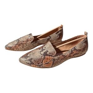 Nest Socialite Snakeskin Loafers Flats Orange Multi Size 9